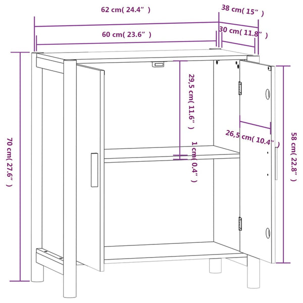 Weißes Sideboard 62x38x70 cm