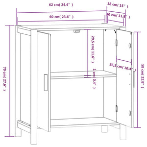Schwarzes Sideboard 62x38x70 cm