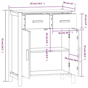 Schwarzes Sideboard 62x38x75 cm