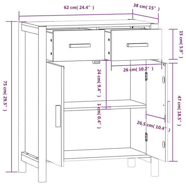 Schwarzes Sideboard 62x38x75 cm