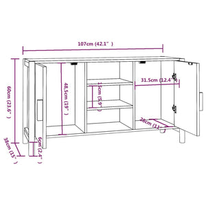 Schwarzes Sideboard 107 cm
