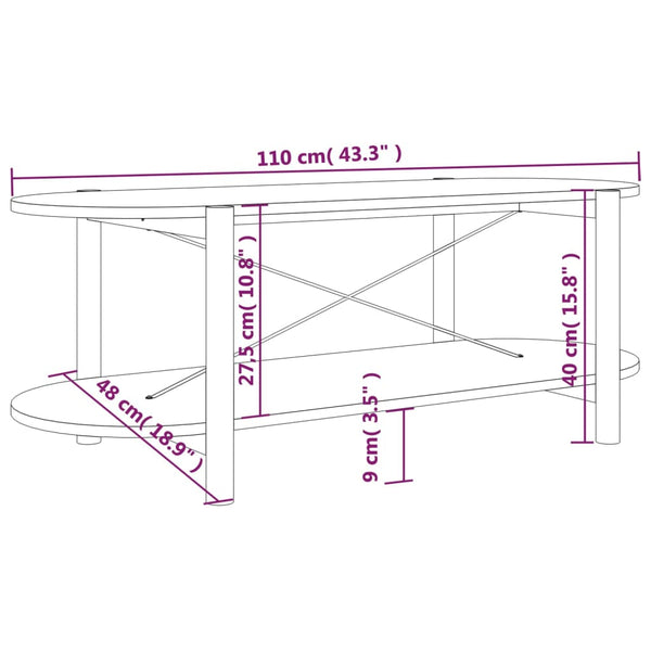 Couchtisch Holzwerkstoff 110x48x40 cm