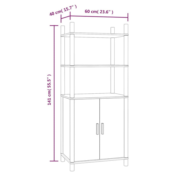 Highboard 60x40x141 cm Holz