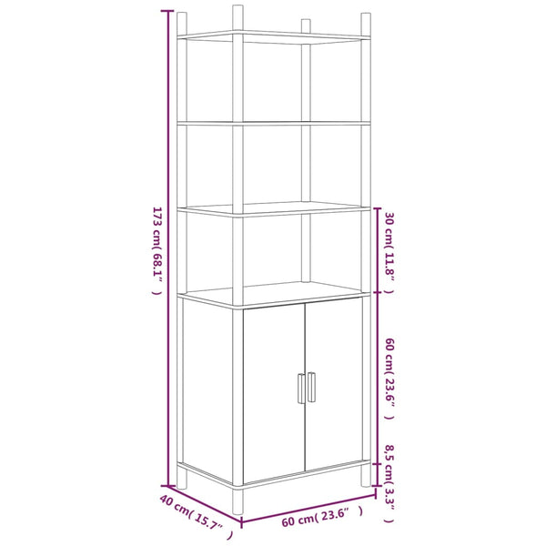 Highboard 60x40x173 cm Holzwerkstoff