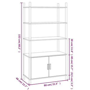 Highboard Weiß 80x40x153 cm