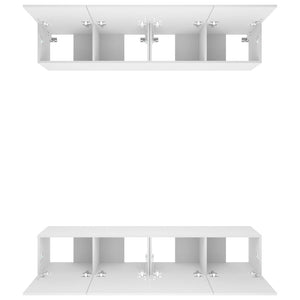 vidaXL TV Cabinets 4 pcs White 80x30x30 cm Engineered Wood