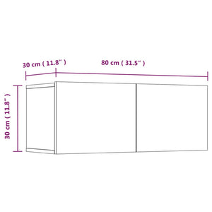 vidaXL TV Cabinets 4 pcs Sonoma Grey 80x30x30 cm Engineered Wood