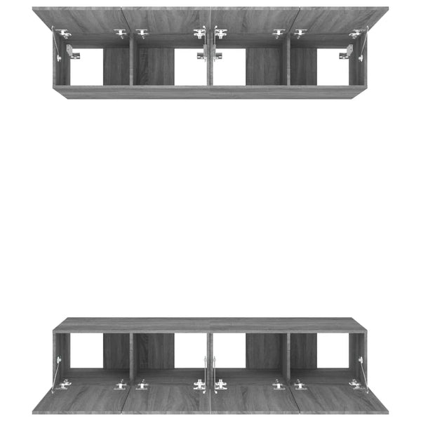 vidaXL TV Cabinets 4 pcs Sonoma Grey 80x30x30 cm Engineered Wood