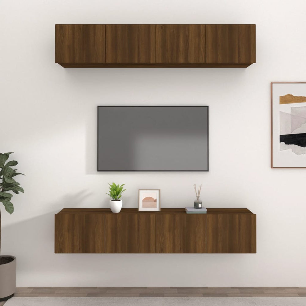 vidaXL TV Cabinets 4 pcs Brown Oak Look 80x30x30 cm Engineered Wood