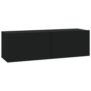 vidaXL TV Wall Cabinets 4 pcs. Black 100x30x30 cm