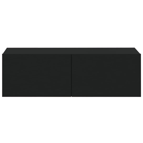 vidaXL TV Wall Cabinets 4 pcs. Black 100x30x30 cm