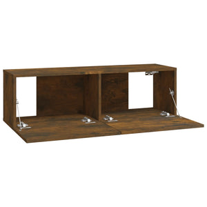 vidaXL TV Wall Cabinets 4 pcs Smoked Oak 100x30x30 cm