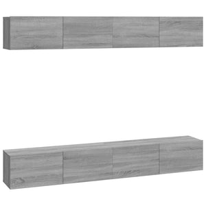 vidaXL Wall TV Cabinets 4 pcs. Sonoma Grey 100x30x30 cm