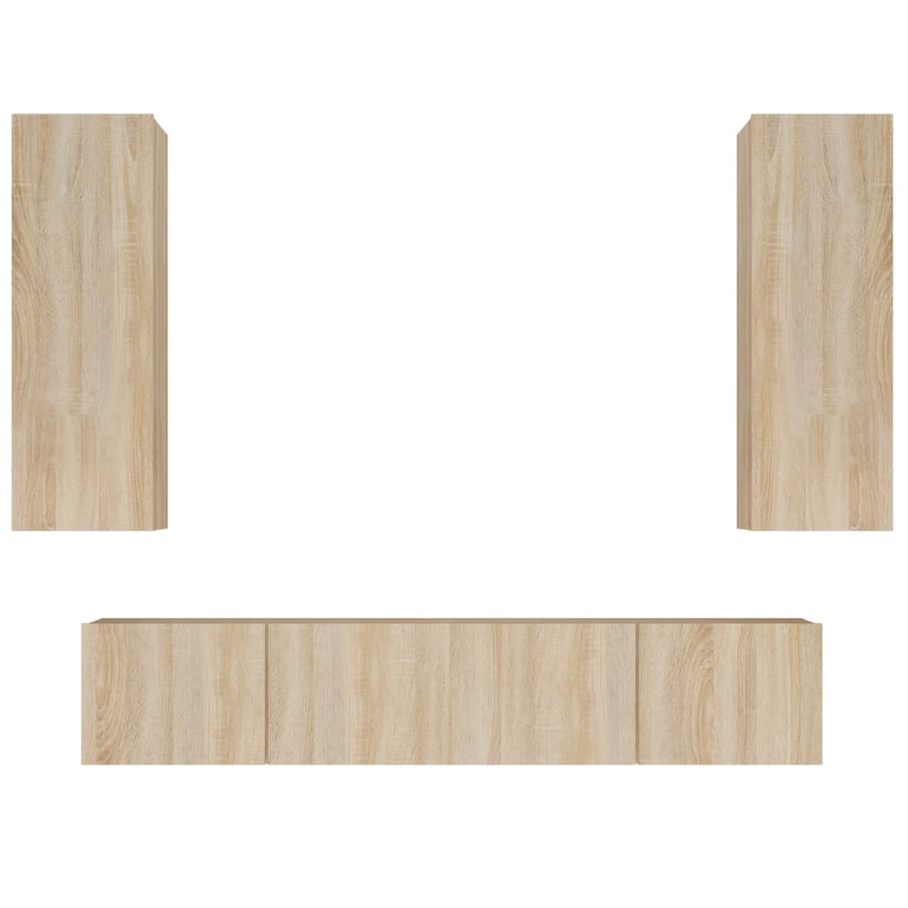 vidaXL 4-Piece TV Cabinet Set Sonoma Oak Engineered Wood