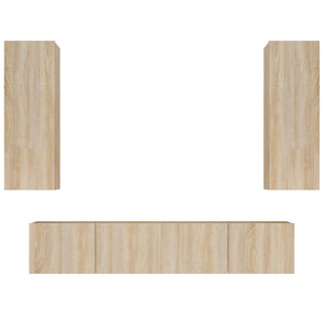 vidaXL 4-Piece TV Cabinet Set Sonoma Oak Engineered Wood