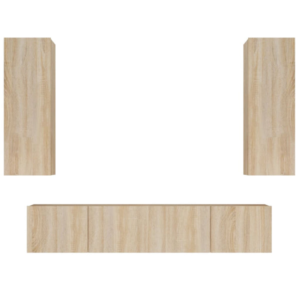 vidaXL 4-Piece TV Cabinet Set Sonoma Oak Engineered Wood