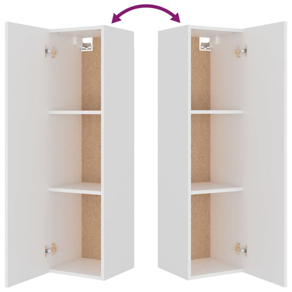 vidaXL 4-Piece TV Cabinet Set White Engineered Wood