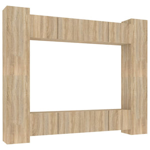 vidaXL 8-Piece TV Cabinet Set Sonoma Oak Engineered Wood