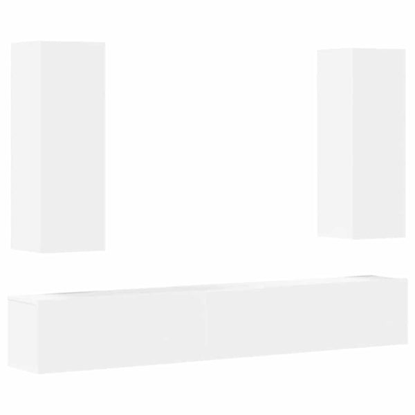 vidaXL 5-Piece TV Cabinet Set White Engineered Wood