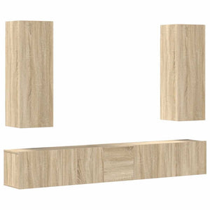 vidaXL 5-piece TV Cabinet Set Sonoma Oak Engineered Wood