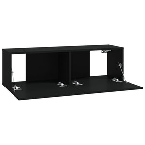 vidaXL 6-Piece TV Cabinet Set Black Engineered Wood