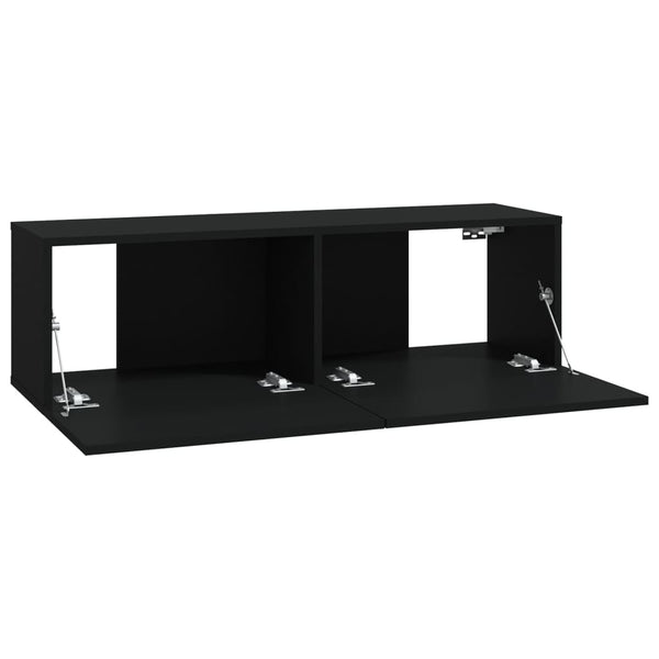 vidaXL 6-Piece TV Cabinet Set Black Engineered Wood