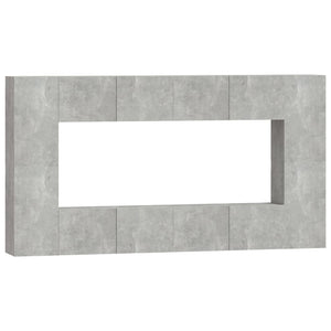 vidaXL 8-Piece TV Cabinet Set Concrete Grey Engineered Wood