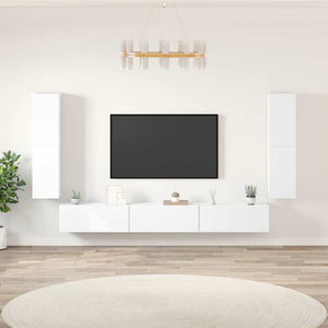 vidaXL 7-Piece TV Cabinet Set White Engineered Wood