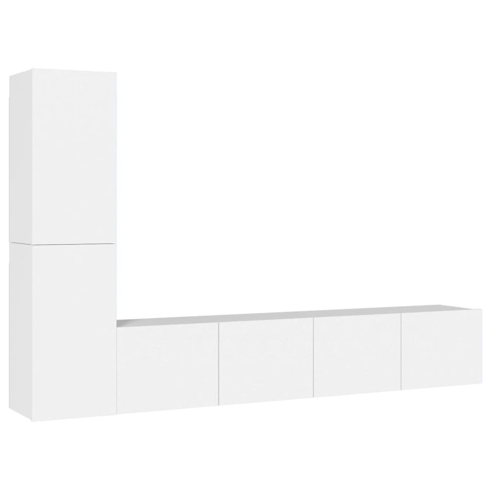 vidaXL 4-Piece TV Cabinet Set White Engineered Wood