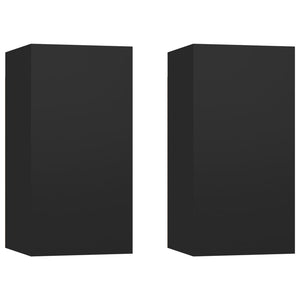 vidaXL 4-Piece TV Cabinet Set Black Engineered Wood