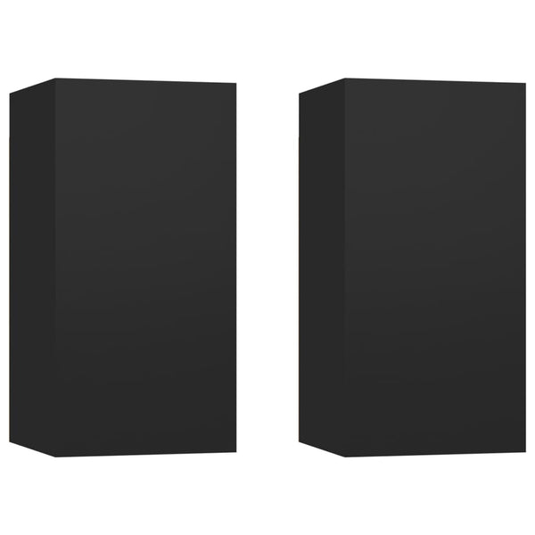 vidaXL 4-Piece TV Cabinet Set Black Engineered Wood