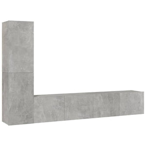 vidaXL 4-Piece TV Cabinet Set Concrete Grey Engineered Wood