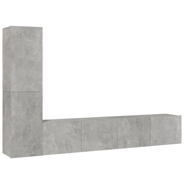 vidaXL 4-Piece TV Cabinet Set Concrete Grey Engineered Wood