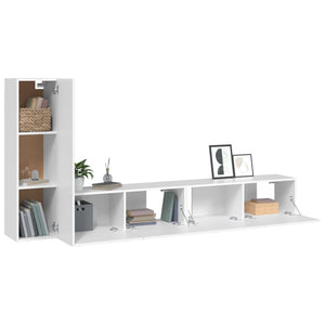 vidaXL 3-Piece TV Cabinet Set White Engineered Wood