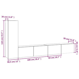vidaXL 3-Piece TV Cabinet Set Sonoma Oak Engineered Wood