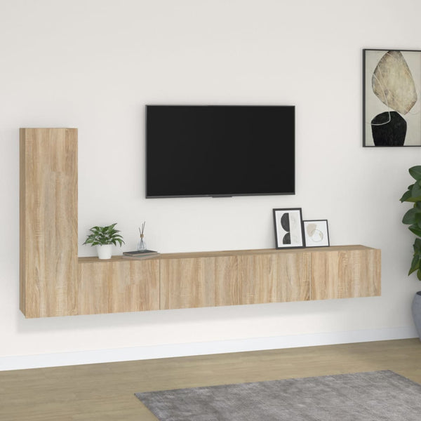 vidaXL 3-Piece TV Cabinet Set Sonoma Oak Engineered Wood