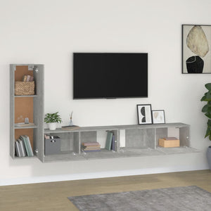 vidaXL 3-Piece TV Cabinet Set Concrete Grey Engineered Wood
