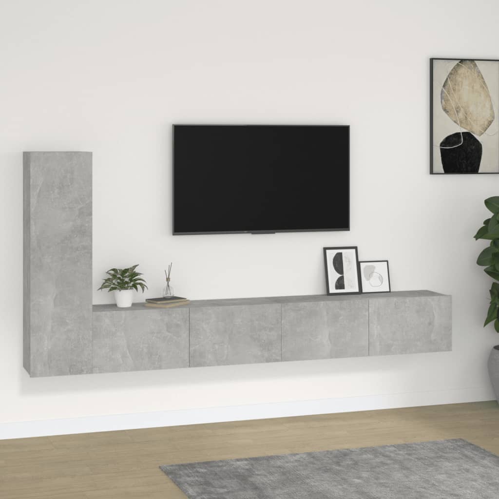vidaXL 3-Piece TV Cabinet Set Concrete Grey Engineered Wood