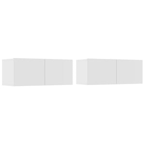vidaXL 4-Piece TV Cabinet Set White Engineered Wood