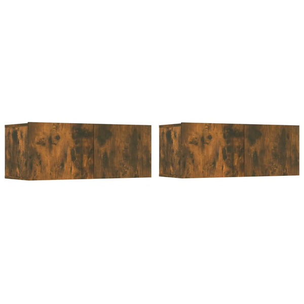 vidaXL 4-Piece TV Cabinet Set Smoked Oak Engineered Wood
