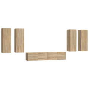 vidaXL 6-Piece TV Cabinet Set Sonoma Oak Engineered Wood