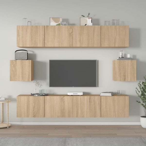 vidaXL 6-Piece TV Cabinet Set Sonoma Oak Engineered Wood