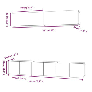 5-tlg. TV-Schrank-Set Räuchereiche Holzwerkstoff