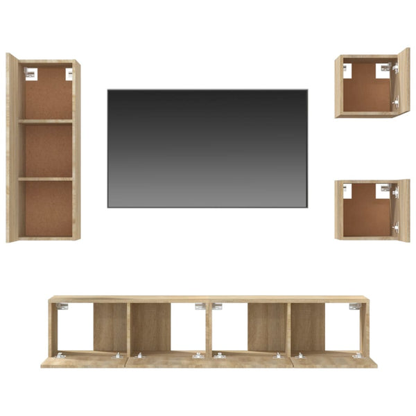 5-tlg. TV-Schrank-Set Sonoma-Eiche Holzwerkstoff