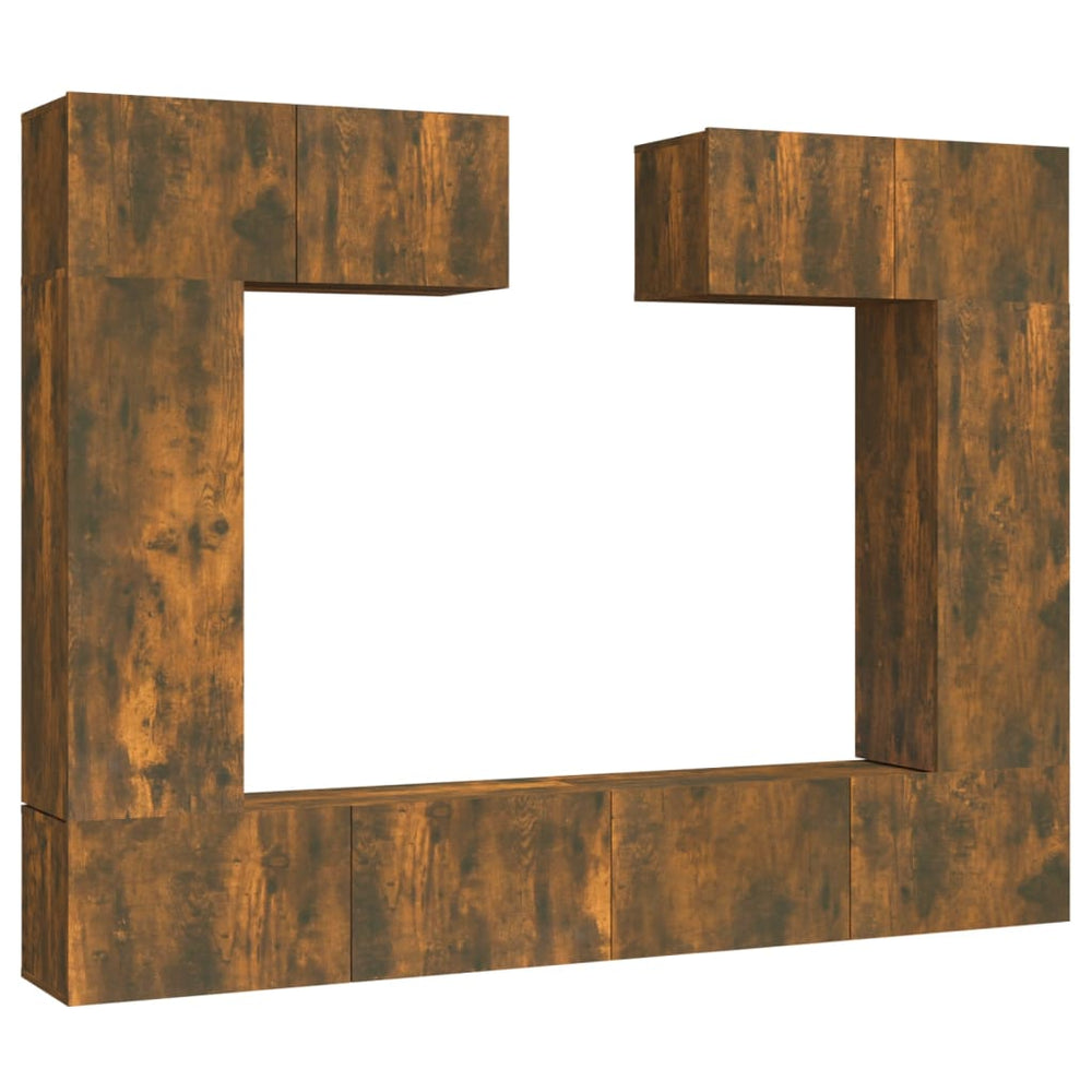 vidaXL 6-Piece TV Cabinet Set Smoked Oak Engineered Wood
