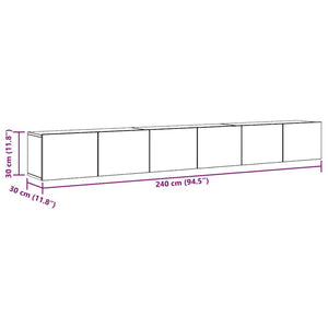 vidaXL 3-Piece TV Cabinet Set Concrete Grey Engineered Wood