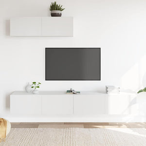 vidaXL 3-Piece TV Cabinet Set White Engineered Wood