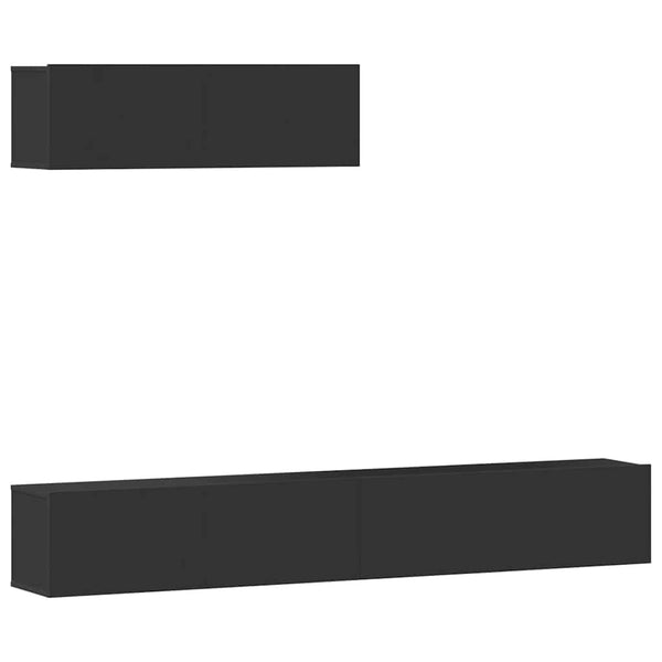 vidaXL 3-Piece TV Cabinet Set Black Engineered Wood