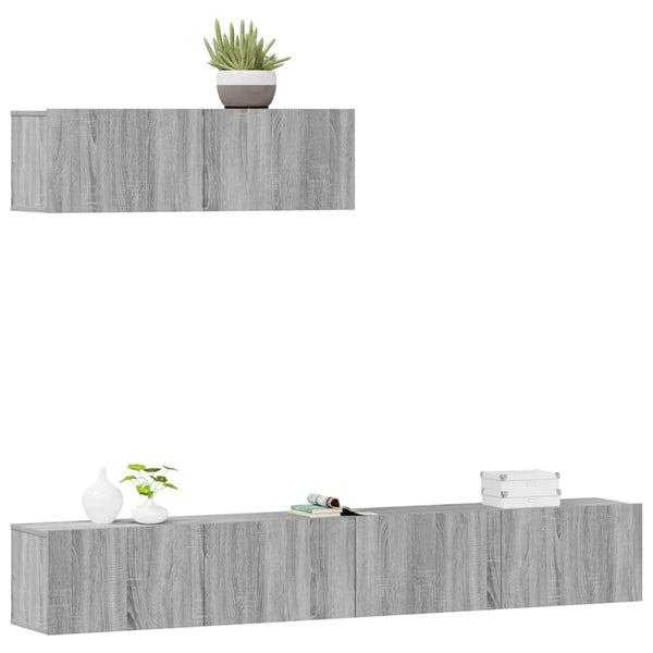 vidaXL 3-Piece TV Cabinet Set Grey Sonoma Engineered Wood
