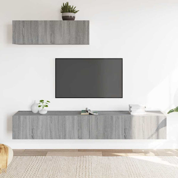 vidaXL 3-Piece TV Cabinet Set Grey Sonoma Engineered Wood